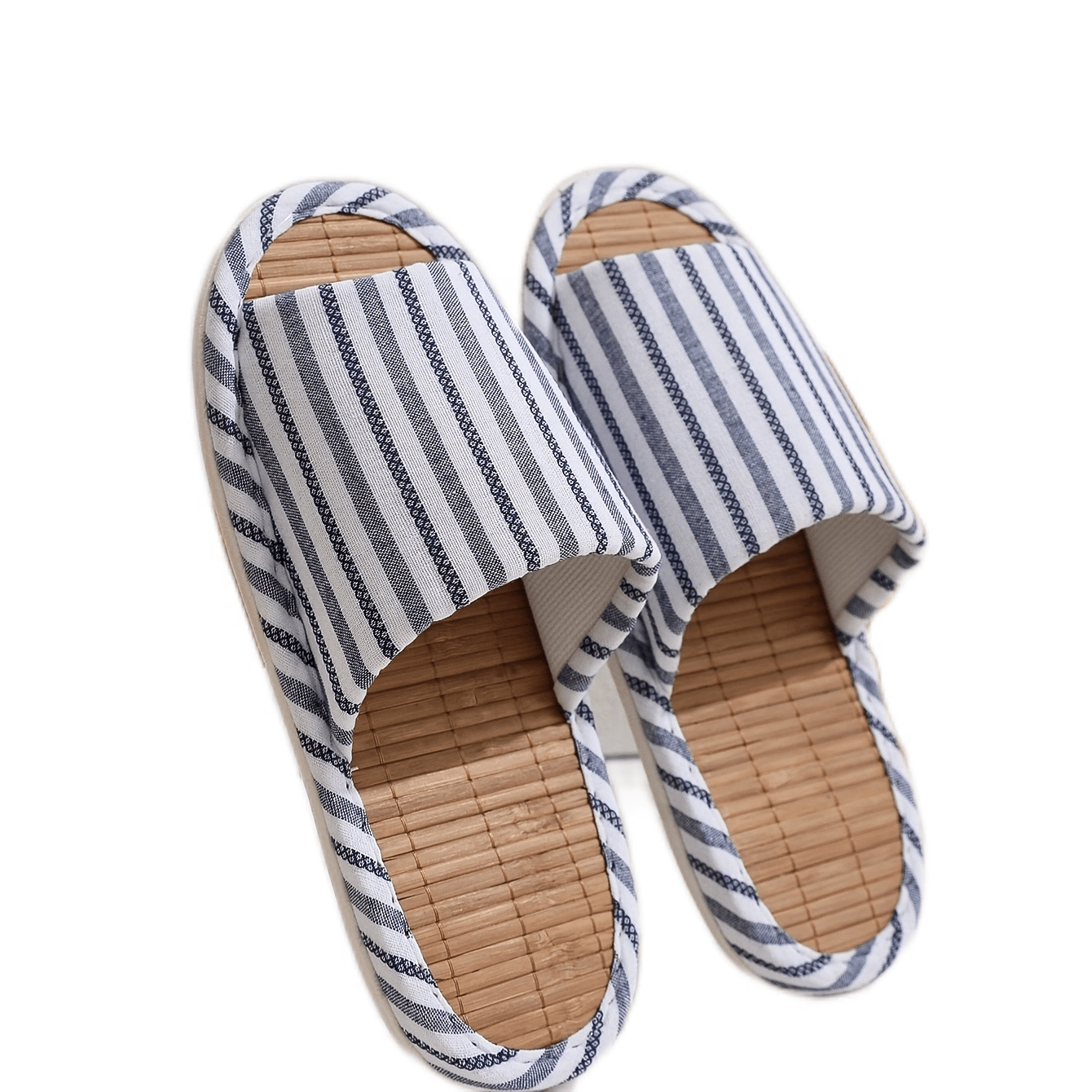 Striped House Slippers Men Cozy Indoor Shoes Anti-Skid Fall Spring