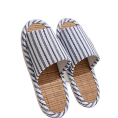 Striped House Slippers Men Cozy Indoor Shoes Anti-Skid Fall Spring