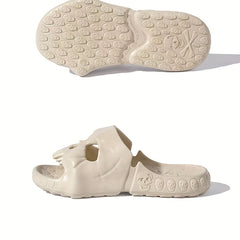 Men's Skull Slides Non Slip Comfortable Quick Dry Indoor Outdoor Summer