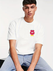 Men's Cartoon Doodle Pattern T-shirt Outdoor Tee