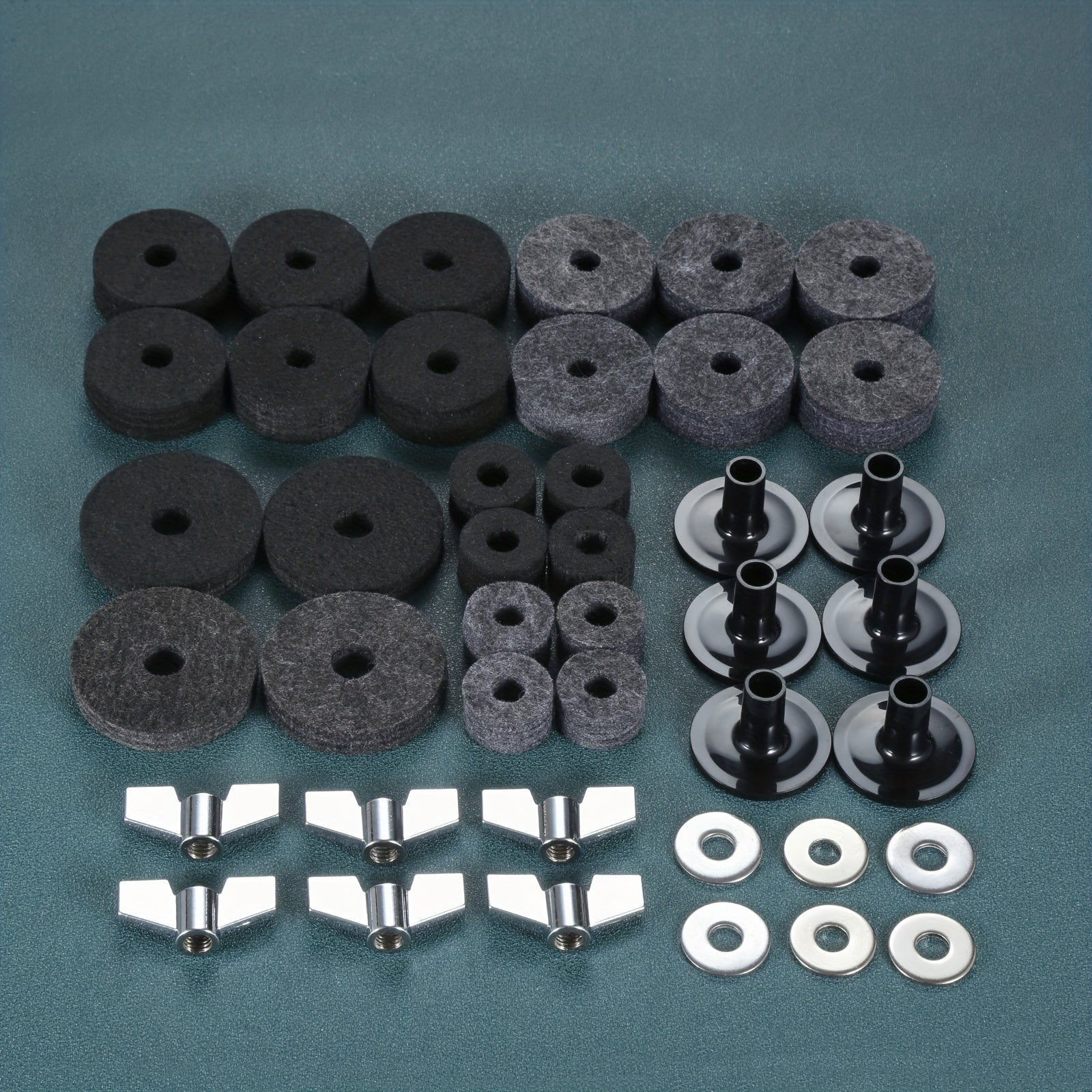 23pcs Cymbal Felts Hi Hat Clutch Felt Cymbal Stand Sleeves Base Wing Nuts Drum