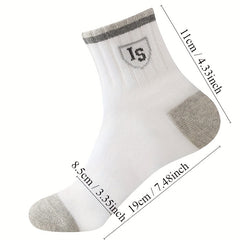 5 Pairs Men's Cotton Deodorant Sports Socks