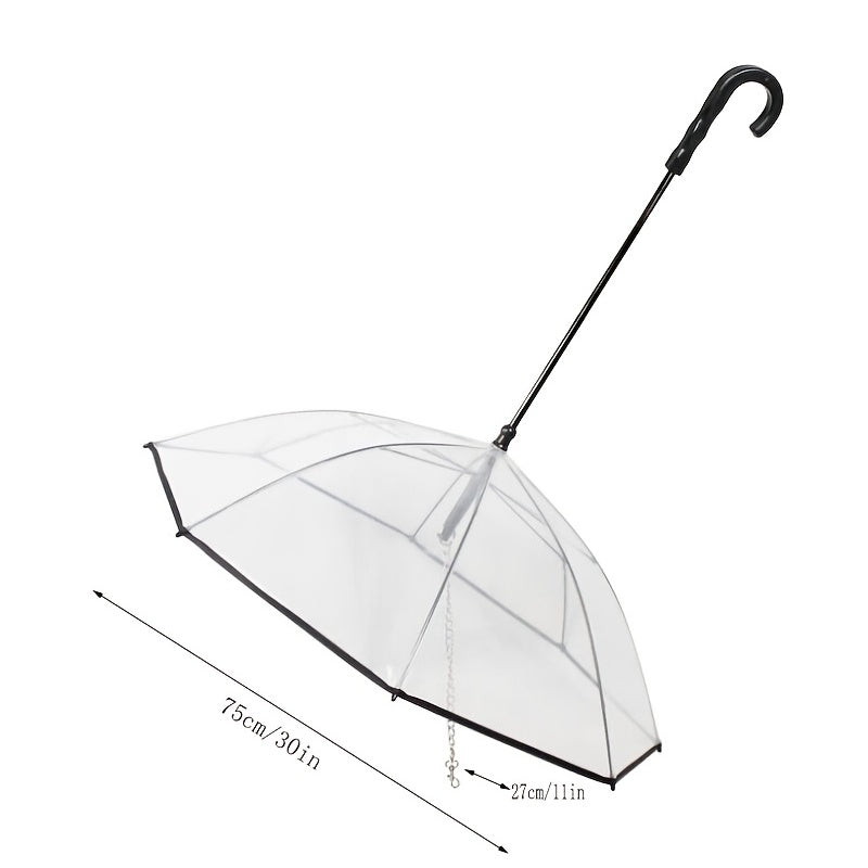 Adjustable Transparent Pet Umbrella for Rainy Dog Walking