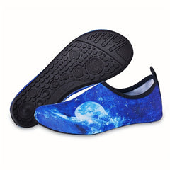 Night Sky Pattern Water Socks Soft Sole Yoga Fitness Shoes