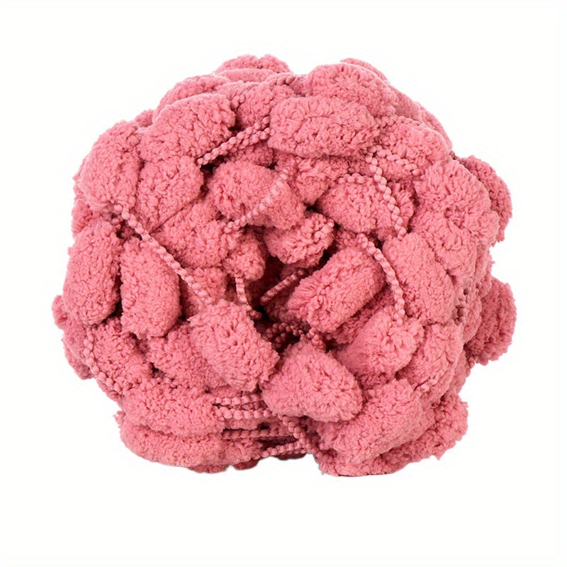 Colorful Thick Ball Yarn Rainbow Pom Pom Polyester Yarn 130g 25m 984in
