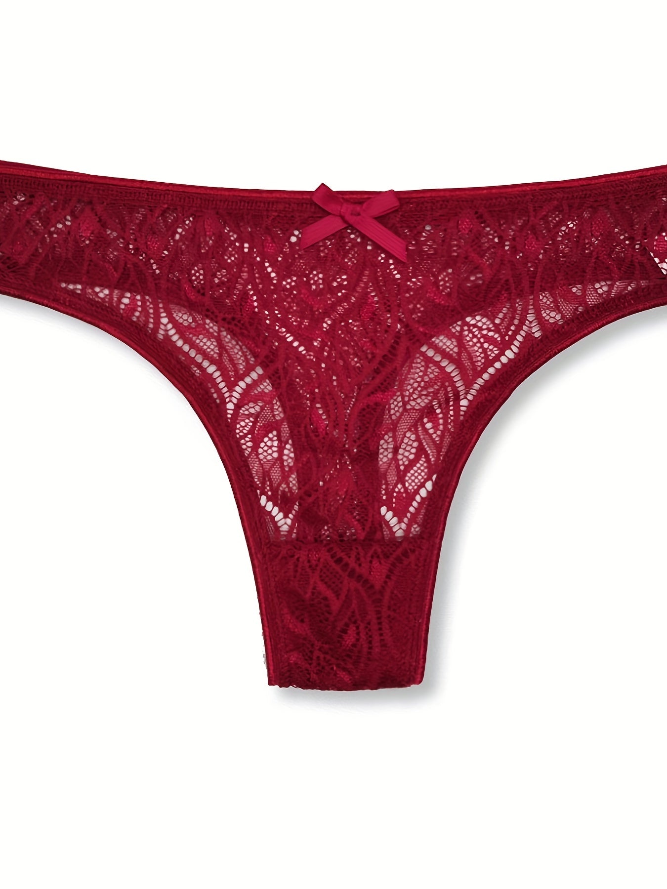 6pcs Lace Hipster Panties Bow Tie Women's Underwear