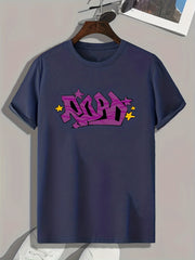 ROAD Pattern Print Men's Comfy Sports T-shirt
