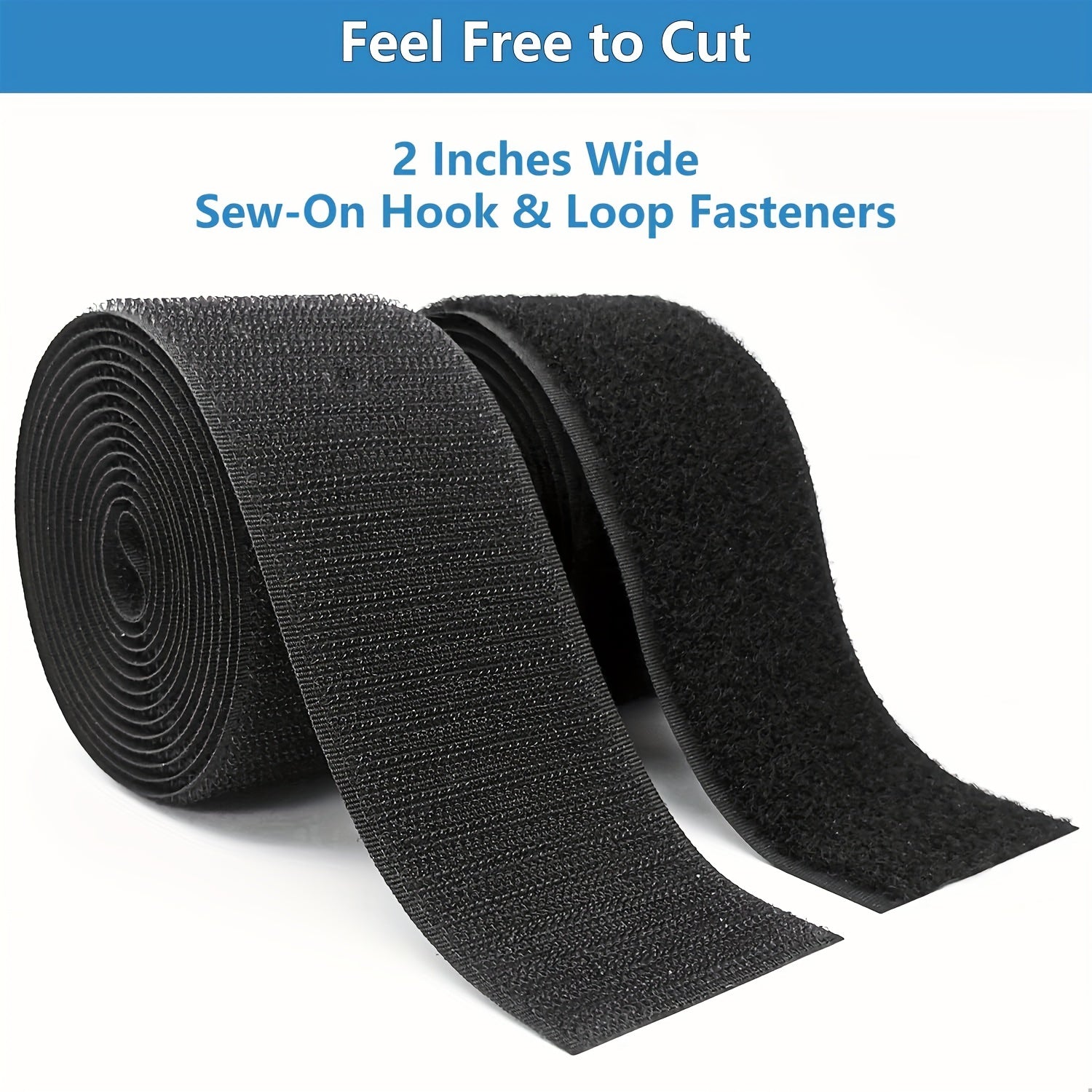 5.08cm Sew On Hook and Loop Strips - Non-Adhesive Nylon Tape
