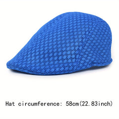Mesh Berets Flat Cap Breathable Summer Hat Adjustable Newsboy Ivy Cap