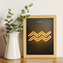 Yellow Neon Zodiac Sign Poster Kids Home Decor