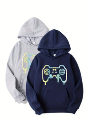 2pcs Gamepad Boys Hooded Sweatshirt Spring Fall Kids Hoodie Tops