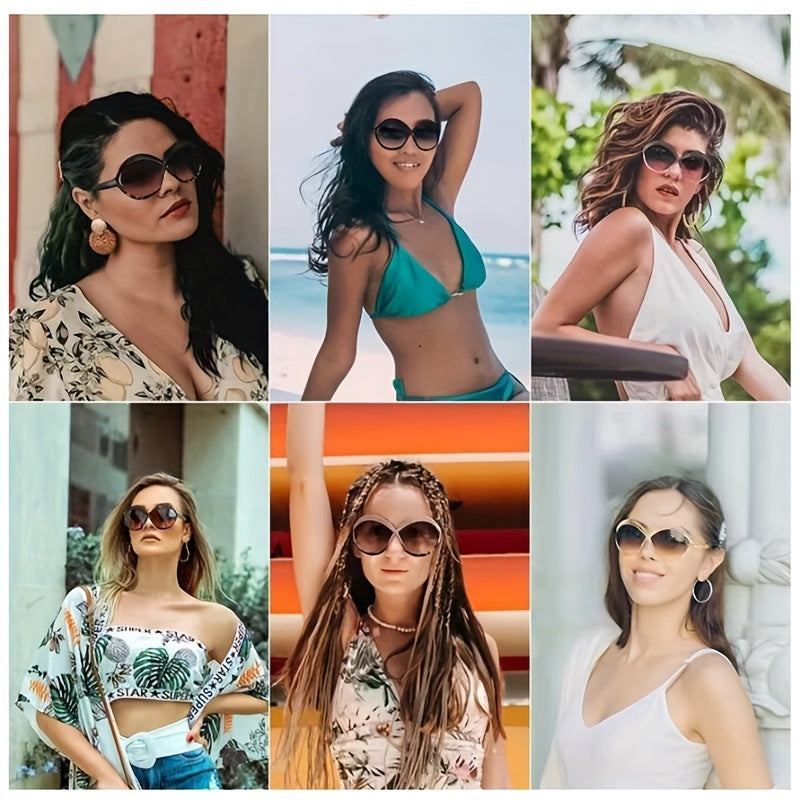 Stylish Oversized Oval Sunglasses Women Large UV Protection