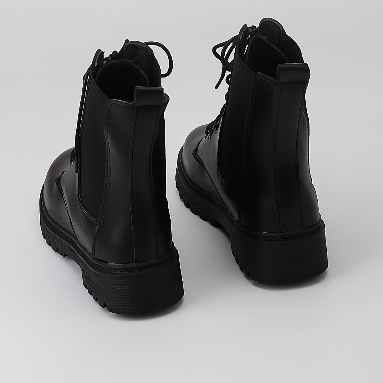 Women's Lace Up Combat Boots Faux Leather Fashionable Boots