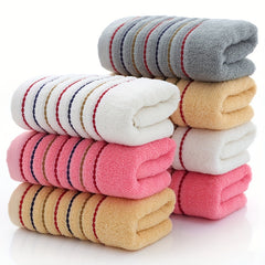 4pcs Striped Hand Towels Set Soft Cotton Face Towel Highly Absorbent