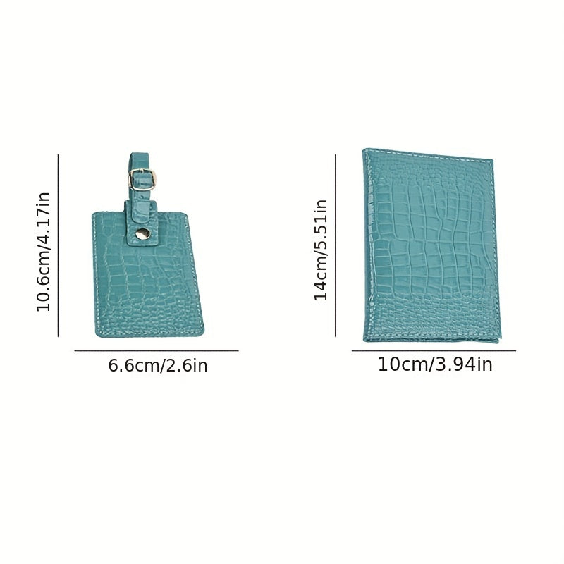 Crocodile Pattern Glossy Passport Holder PU Leather ID Card Holder