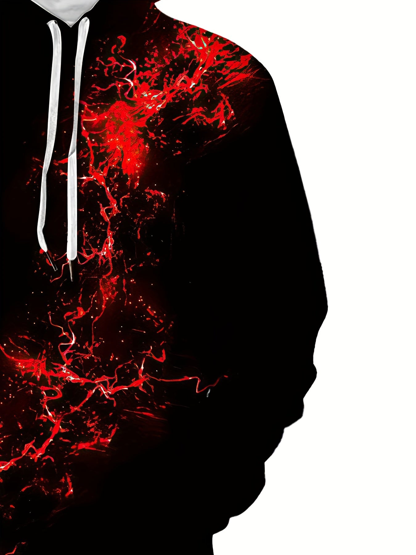 Red Flame Print Hoodie Men Graphic Hooded Pullover for Autumn Winter