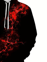 Red Flame Print Hoodie Men Graphic Hooded Pullover for Autumn Winter