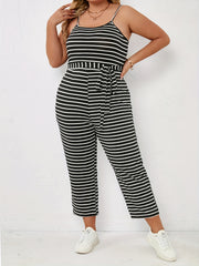 High Waist Cami Jumpsuit With Belt Women's Plus