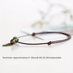 Vintage Leaf Pendant Anklet Waterproof Ankle Bracelet for Women