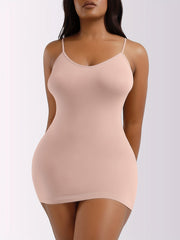 Solid Slip Nightdress V Neck Sleep Dress Women's Sleepwear