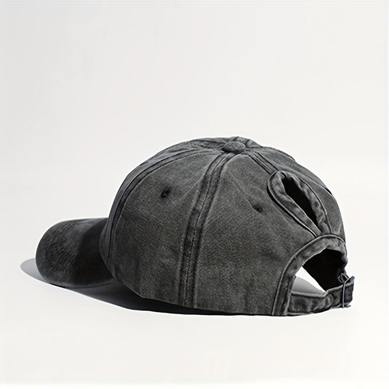 Ghost Face Ponytail Baseball Cap Embroidery Washed Distressed Dad Hats