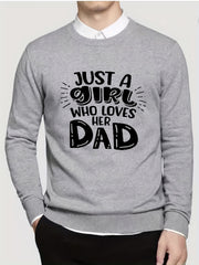Dad's Girl Knitted Sweater Men's Casual Warm Crew Neck Pullover