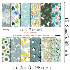 24pcs Marble Texture Paper for DIY Scrapbooking Album 6in x 6in