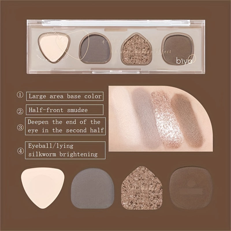 Wasteland Style Eyeshadow Palette - 4 Shimmering Matte Finish Colors