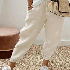 Solid Drawstring Pants with Pockets