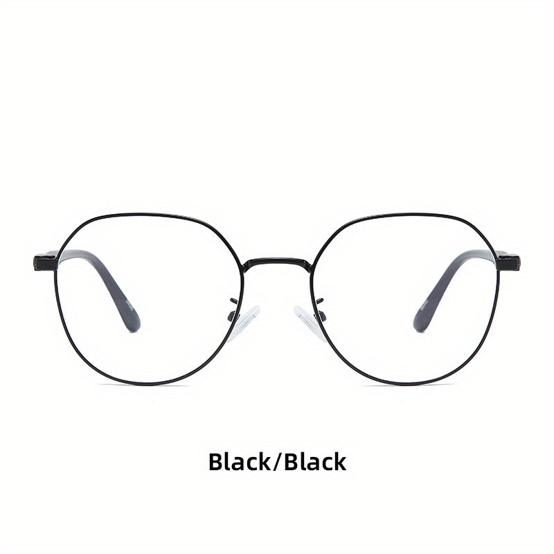 Metal Round Frame Light Blocking Glasses Spectacles Lens