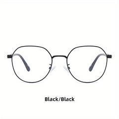 Metal Round Frame Light Blocking Glasses Spectacles Lens