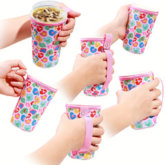 3pcs Neoprene Cup Sleeve w/Handle Reusable Insulator for 16-32oz Cups