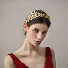 Baroque Style Leaf Shape Headband Golden Retro Head Hoop Women's Hair Accessorie