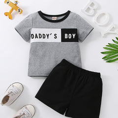 2pcs Baby Boys Daddy's Boy T shirt & Shorts Set Clothes