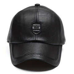 Men's British PU Leather Baseball Cap Adjustable Breathable Hat