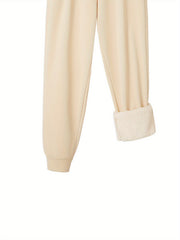 Xmas Casual Pants Women's Graphic Print Fleece Harem Trousers