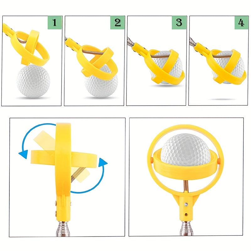Stainless Steel Golf Ball Picker Double Ring Club Accessory 39