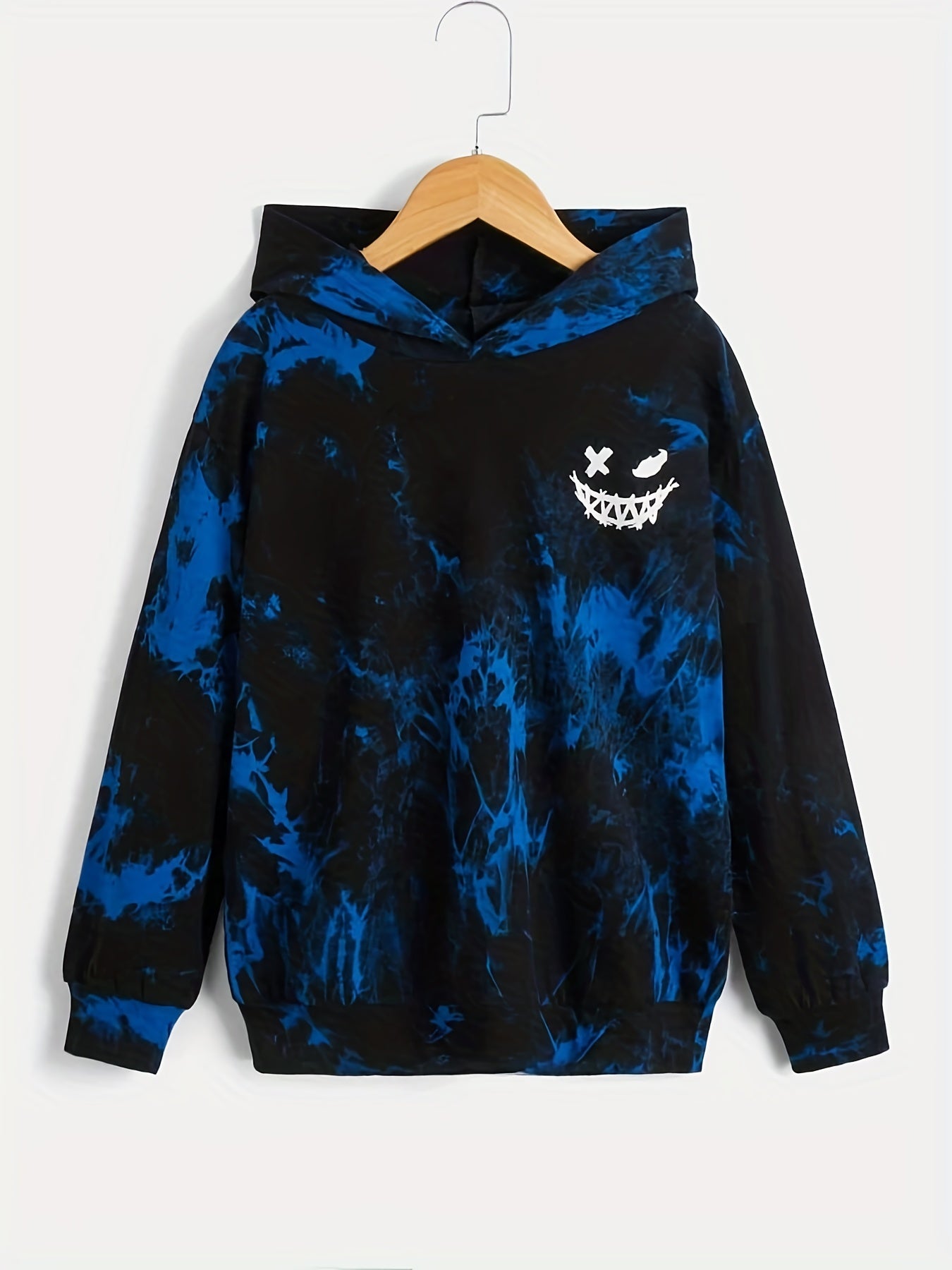 Boys Smudge Print Hoodie Pullover Top Sweatshirt