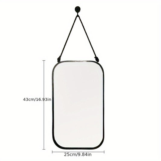 Geometric Wall Mounted Bathroom Mirror Vintage Punch Decorative Makeup Mirror