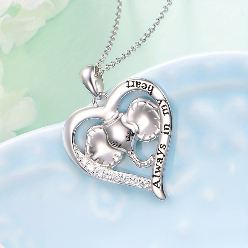 Girl's Elephant Pendant Necklace Heart Shaped Animal Necklace