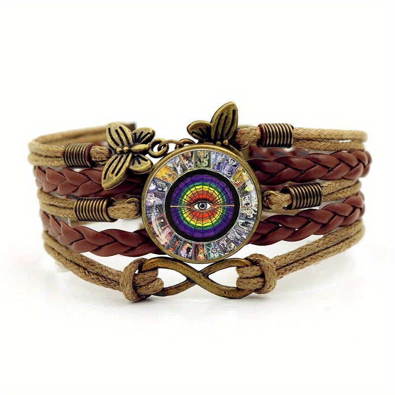 Vintage Butterfly Infinity Symbol Time Gemstone Bracelet