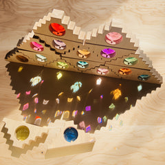Wooden Stacking Toys with Acrylic Gemstones for Ages 3-6