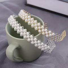 Girls Faux Pearl Hair Hoop Princess Hair Accessories For Party