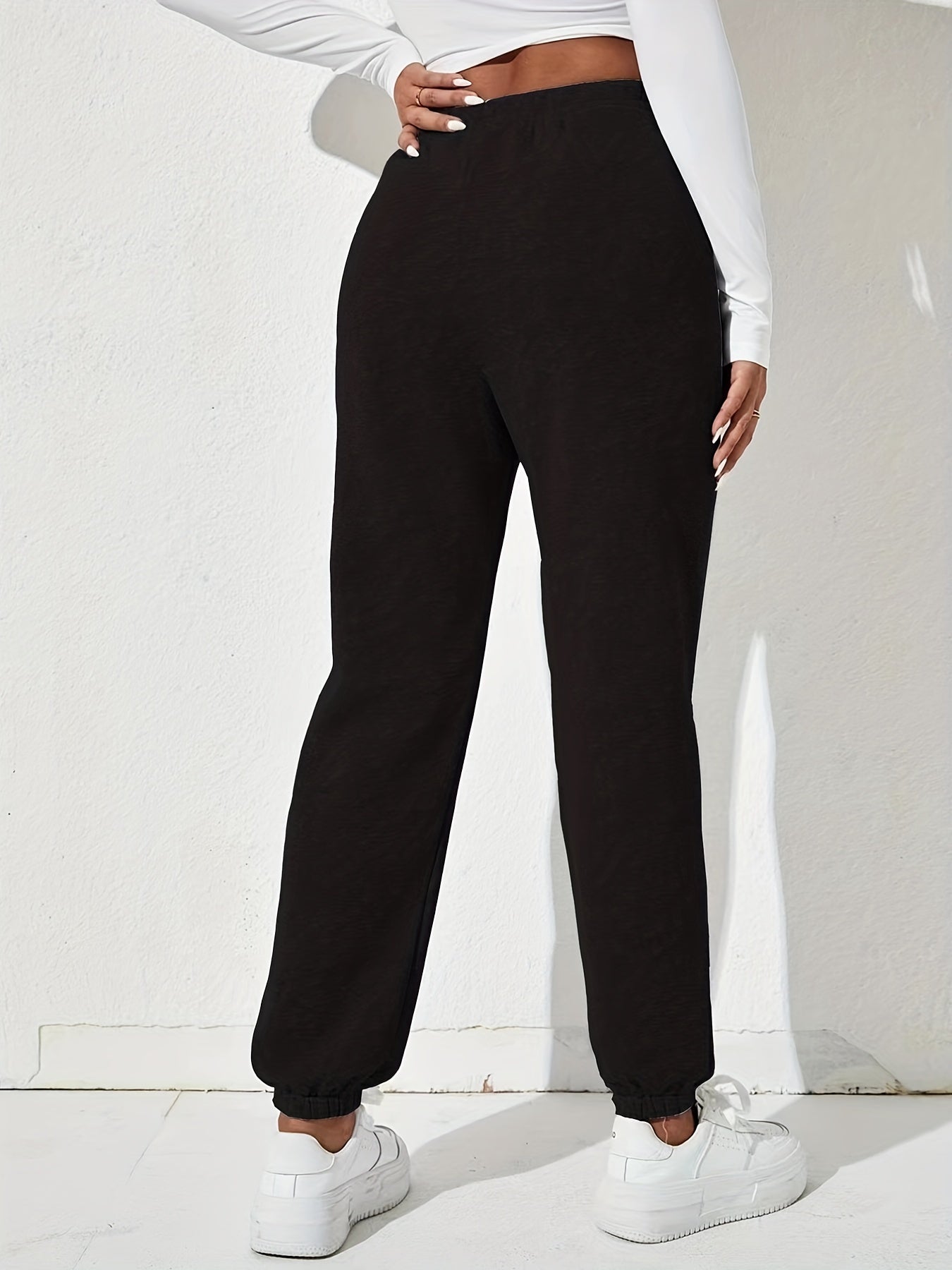 Elastic Waist Baggy Pants Casual Loose Pants For Spring & Fall