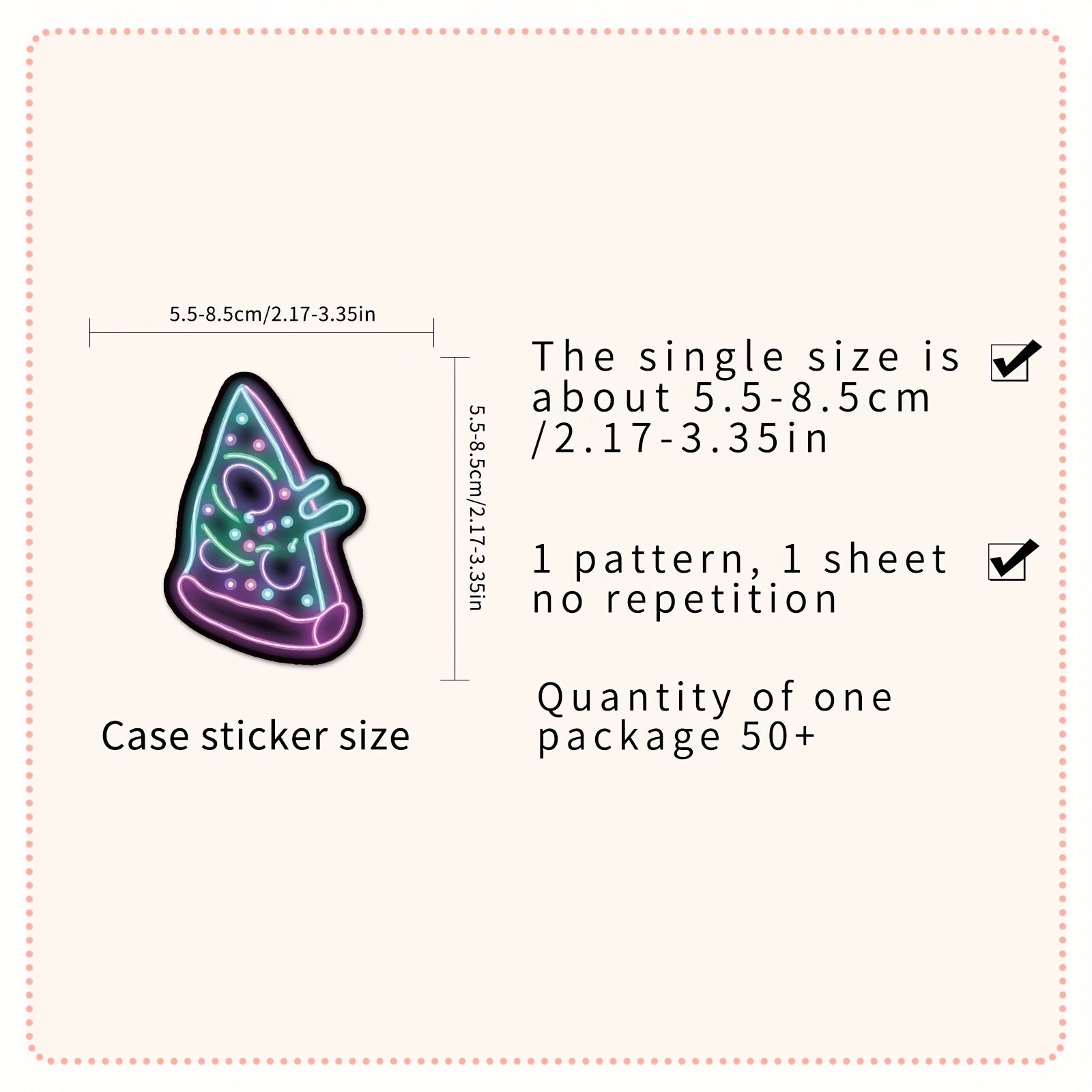 50pcs Neon Pattern Waterproof Stickers for Water Bottles Laptop Luggage