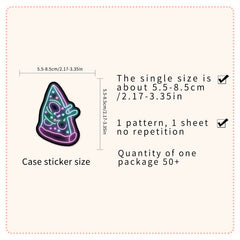 50pcs Neon Pattern Waterproof Stickers for Water Bottles Laptop Luggage