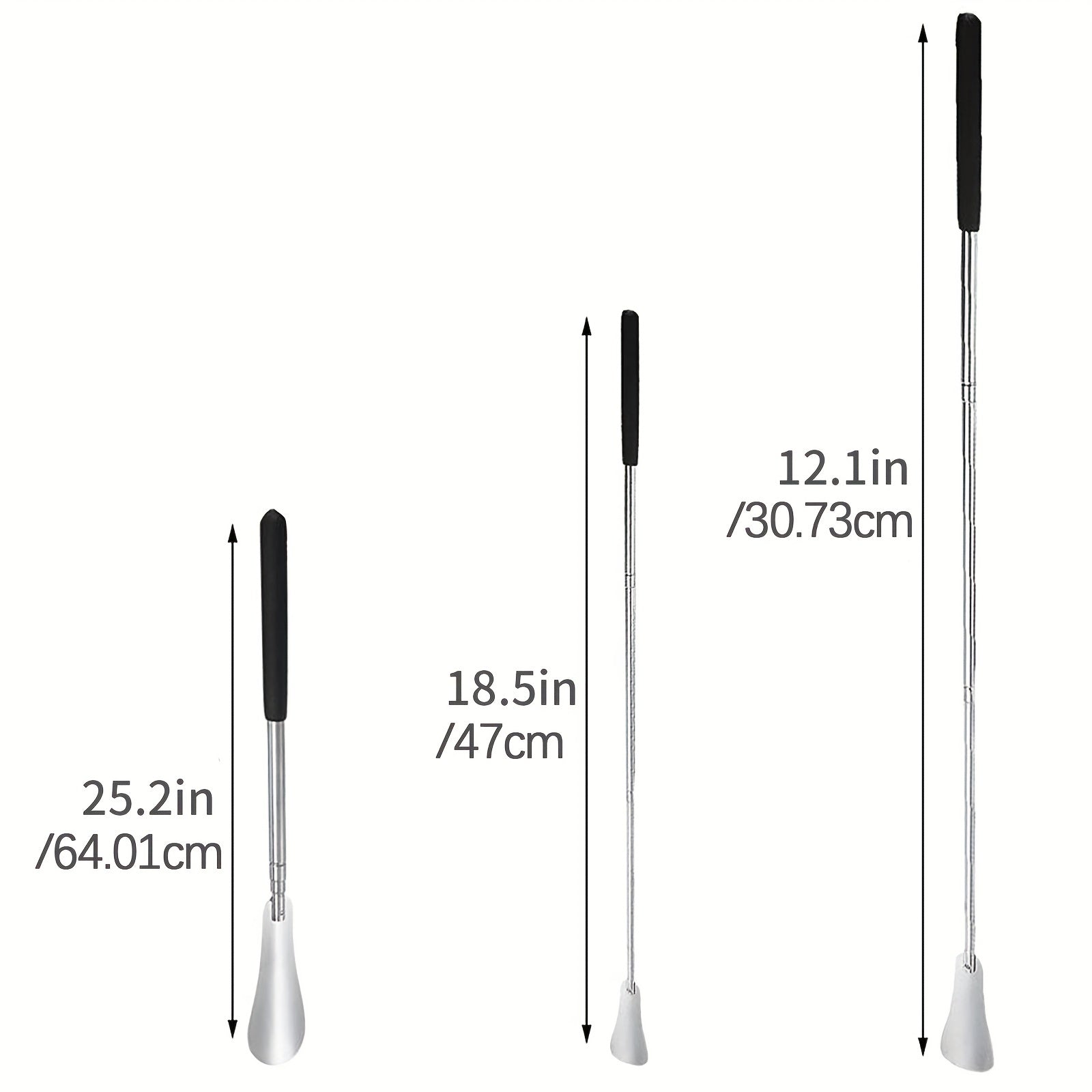 Adjustable Shoe Horn Long Handle Stainless Steel Telescopic Shoehorn
