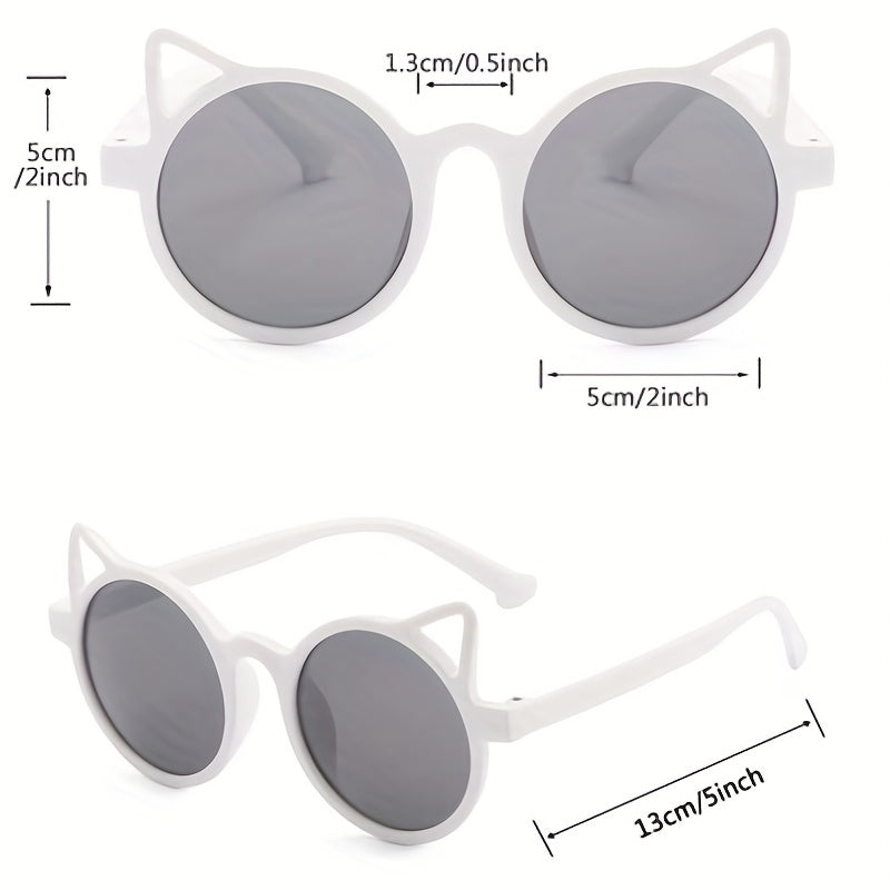 Kids Cat Ear Round Sunglasses UV Resistant
