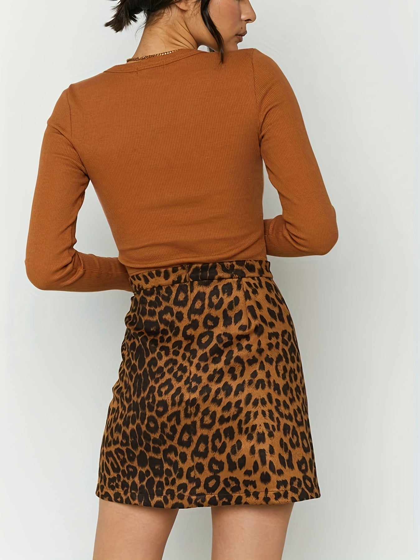 Leopard Print High Waist Mini Skirt