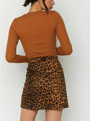 Leopard Print High Waist Mini Skirt